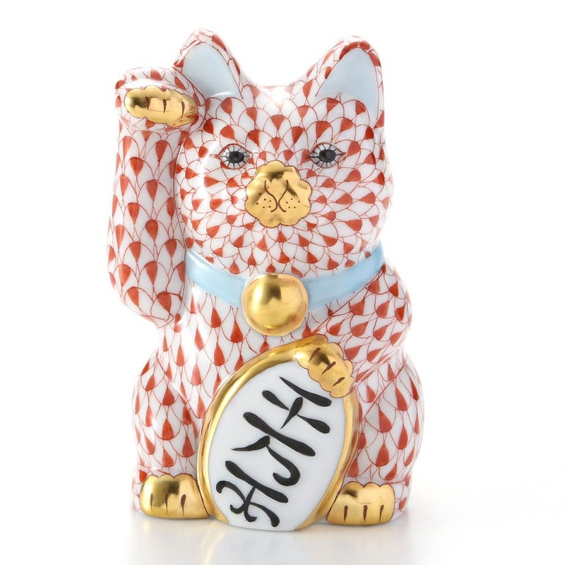 ヘレンド人形 15578-0-00 VH 招き猫千両箱大レッド