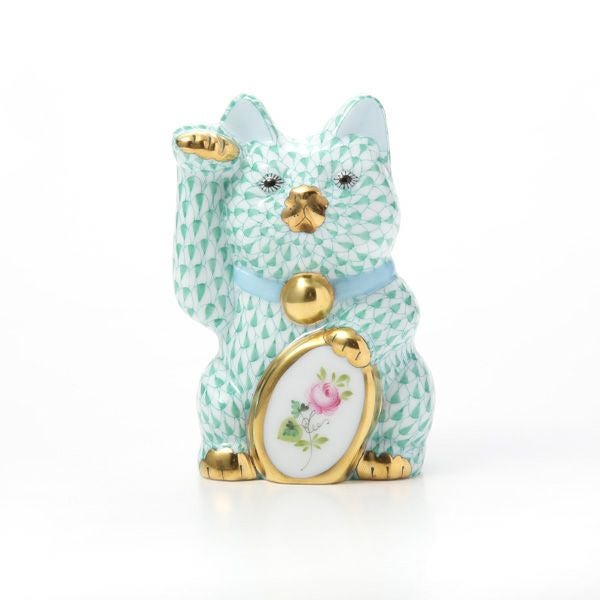 ヘレンド人形 VHV+VRHS 15678-0-00 招き猫 ウィーンのバラ