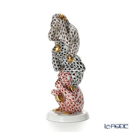 ヘレンド (HEREND)人形 15719-0-00 VHY-9 スリーワイズモンキーズ 13cm
