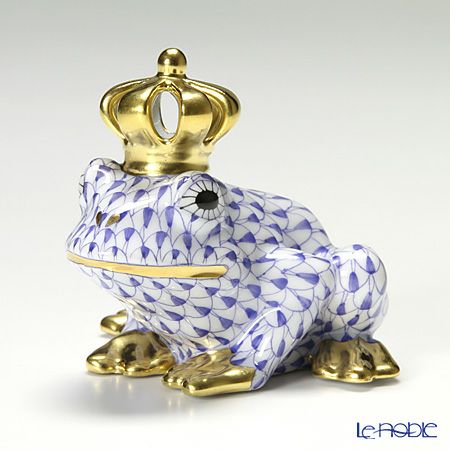 ヘレンド (HEREND) ファンタジー VHFB 015817-0-91 カエルのプリンス 6.5cm ブルー