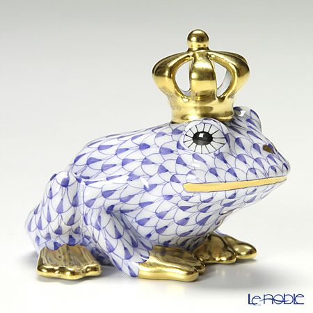 ヘレンド (HEREND) ファンタジー VHFB 015817-0-91 カエルのプリンス 6.5cm ブルー