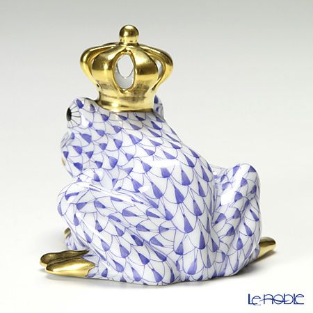 ヘレンド (HEREND) ファンタジー VHFB 015817-0-91 カエルのプリンス 6.5cm ブルー