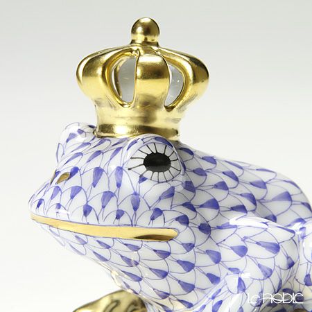ヘレンド (HEREND) ファンタジー VHFB 015817-0-91 カエルのプリンス 6.5cm ブルー