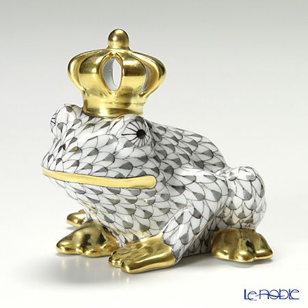 ヘレンド (HEREND) ファンタジー VHG 015817-0-91 カエルのプリンス 6.5cm グレー