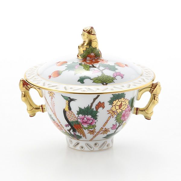 ヘレンド (HEREND) シノワズリ（中国趣味） 瑞鳥 GRUE・03355-0-21 シュガーポット（マンダリン） 100ml