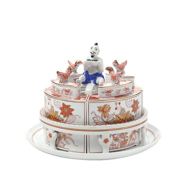 ヘレンド シノワズリ（中国趣味）トゥング 敦煌（TUNG） ティーキャディ セット（茶葉入れ） 06370-0-21