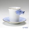 ヘレンド QH Collection QH-VHB 04913-0-00 モカカップ＆ソーサー フィッシュ／ブルー