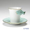 ヘレンド QH Collection QH-VHV 04913-0-00 モカカップ＆ソーサー フィッシュ／グリーン