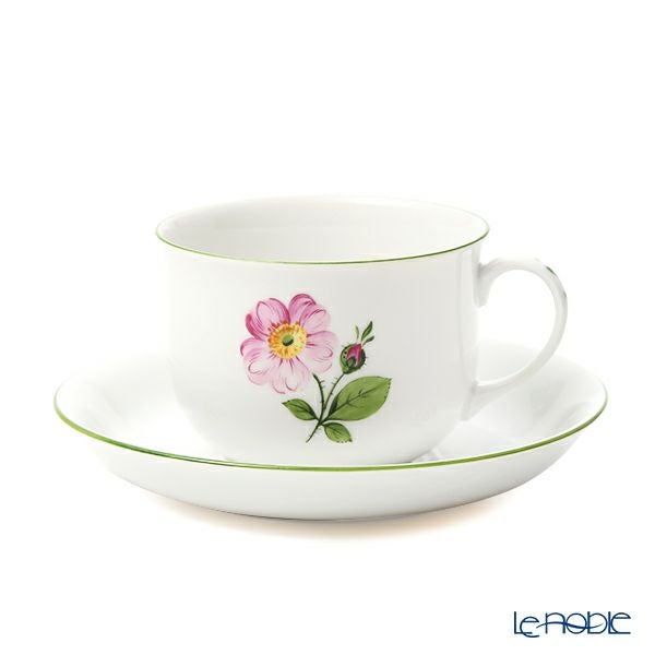 アウガルテン（AUGARTEN） ウィンナーフラワー（5089C） 野バラ ピンク コーヒーカップ＆ソーサー 200ml （001シューベルトシェイプ）