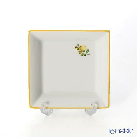 アウガルテン（AUGARTEN） プティットフルール（7096C） イエロー スクエアディッシュ 8×8cm（867）