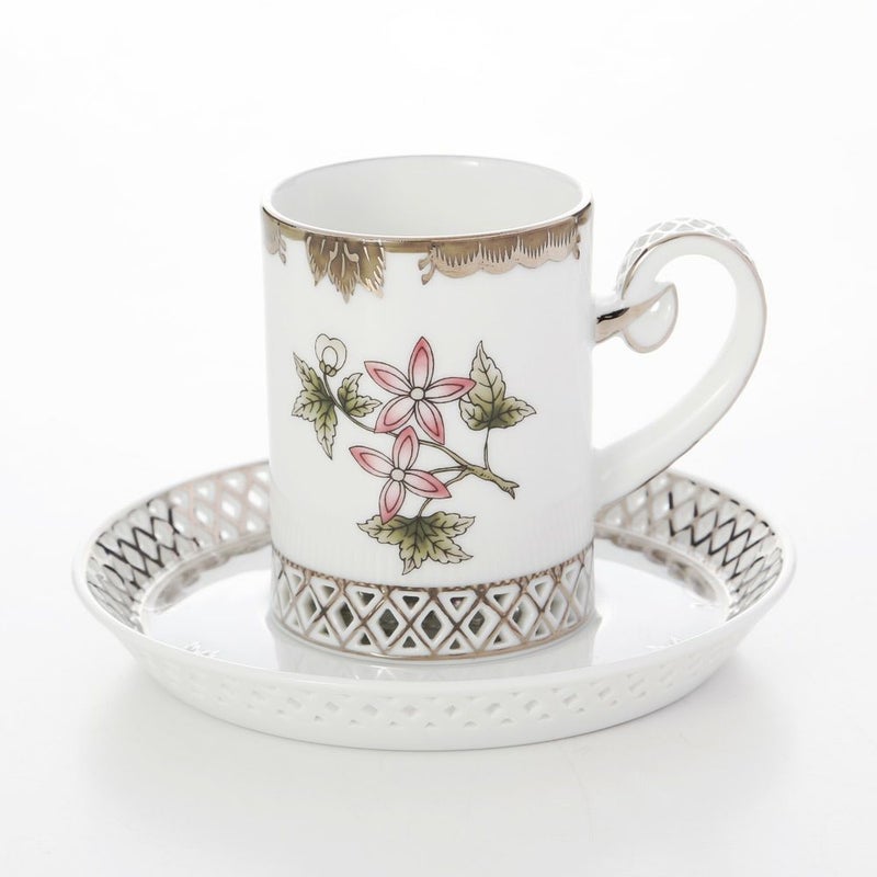 ヘレンド (HEREND) ヴィクトリア・プラチナ VBOG-X1-PT 04756-0-00 ティーカップ＆ソーサー 透かしレース 100ml