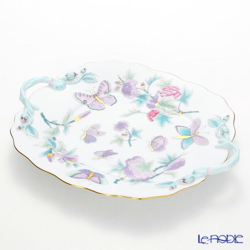 ヘレンド (HEREND) ロイヤルガーデン EVICT2 00430-0-00 ケーキプレート（スクエア） 29cm ターコイズ