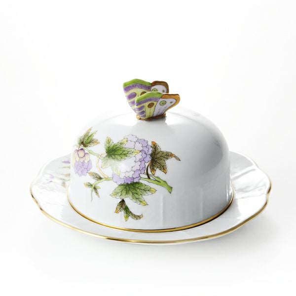 ヘレンド ロイヤルガーデン EVICTF1（フラワー） 00393-0-17 バターケース 14.8cm グリーン