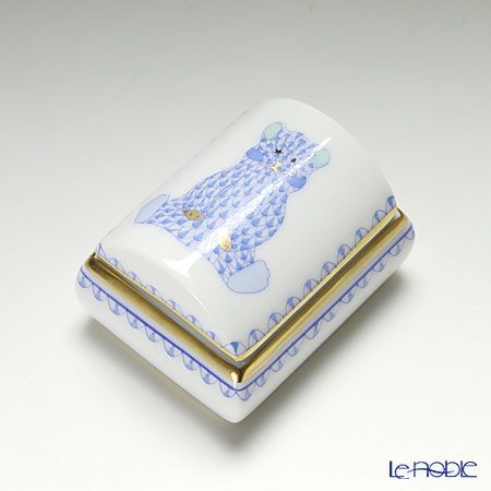 ヘレンド PVHB2-RI 06110-0-00 ボックス クマ ブルー 5×4cm