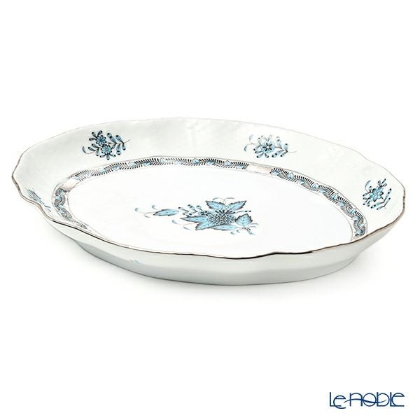 ヘレンド アポニーターコイズプラチナ ATQ3-PT 00211-0-00 オーバルディッシュ 26cm