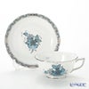 ヘレンド アポニーターコイズプラチナ 00734-0-00 ティーカップ＆ソーサー（ロウ）