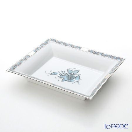ヘレンド アポニーターコイズプラチナ 07631-0-00 スクエアトレイ 16×19cm