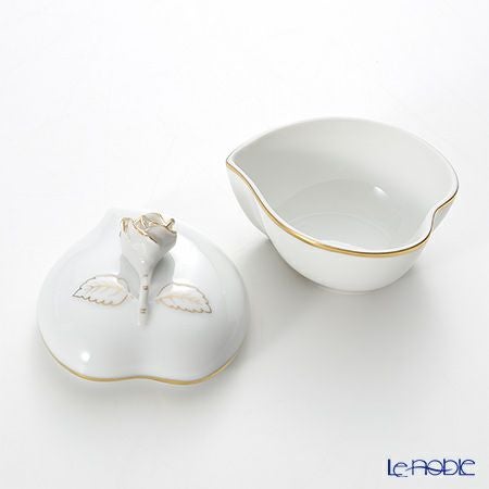 ヘレンド HDE 白磁金彩 06005-0-09 ハートボックス（ローズ）