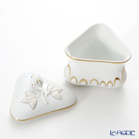 ヘレンド (HEREND) HDE 白磁金彩 06079-0-11 ボンボン入れ トライアングルストロベリー