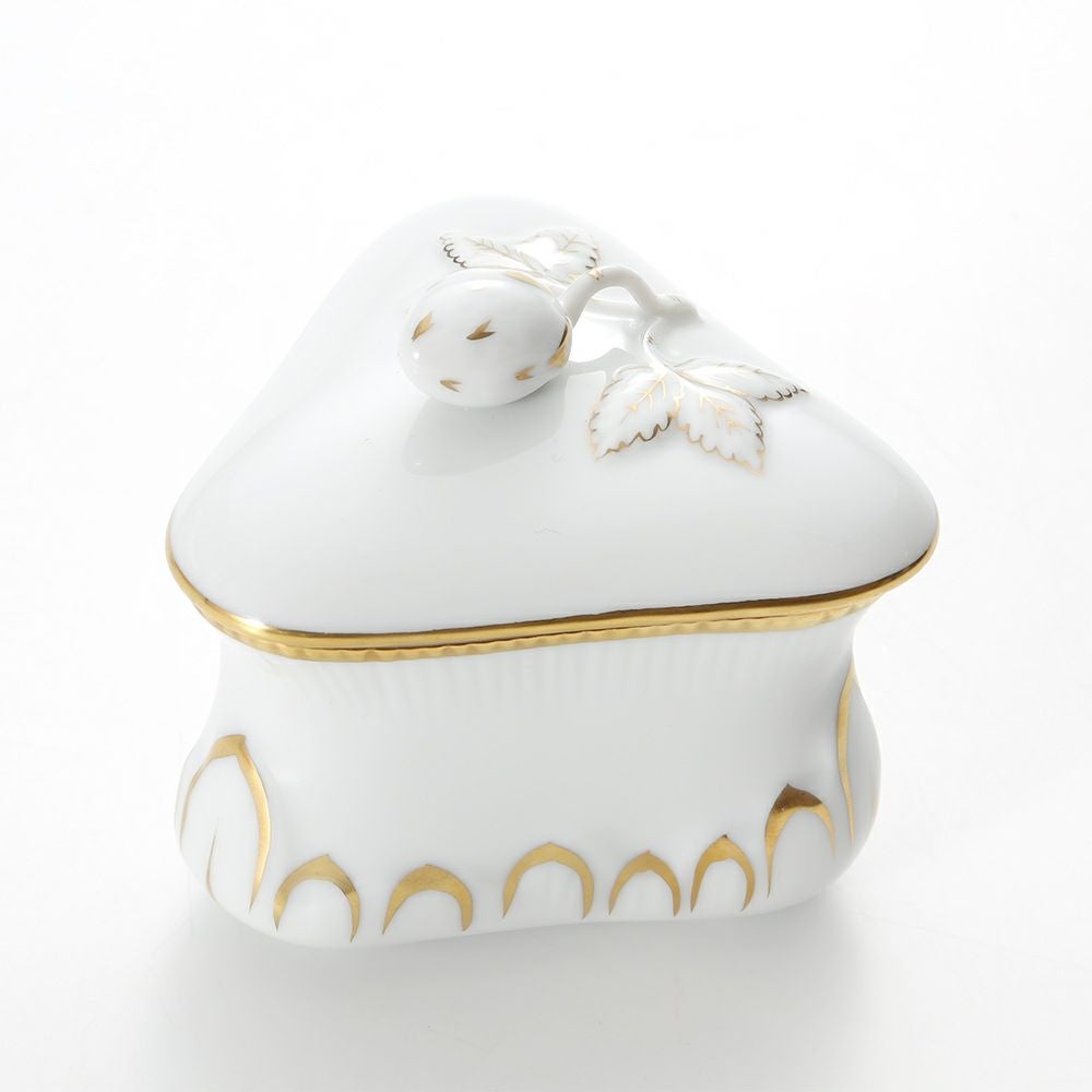 ヘレンド (HEREND) HDE 白磁金彩 06079-0-11 ボンボン入れ トライアングルストロベリー