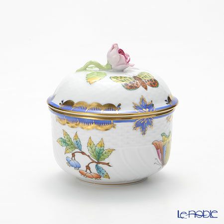 ヘレンド VBO-Y3 ブルー 01463-0-09 シュガーポット（ローズ）