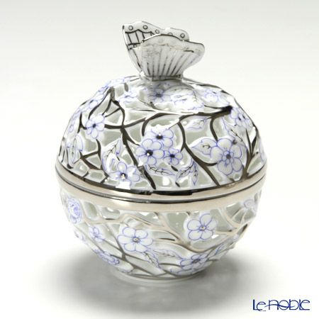 ヘレンド (HEREND) ファンタジー CPTB 06214-0-17 透かしボンボン ブルー（チョウ）