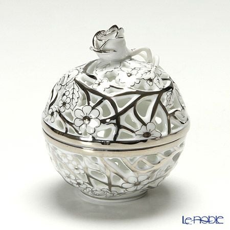 ヘレンド (HEREND) ファンタジー CPT 06215-0-09 透かしボンボン プラチナ（ローズ）