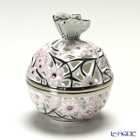 ヘレンド (HEREND) ファンタジー CPTP 06215-0-17 透かしボンボン ピンク（チョウ）