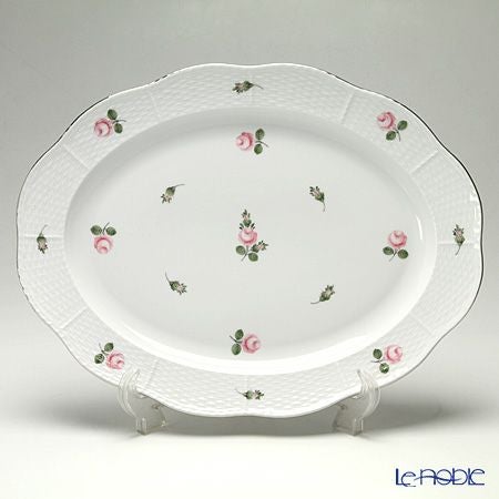 ヘレンド (HEREND) ウィーンのバラ プラチナ 00102-0-00 オーバルプラター 36cm
