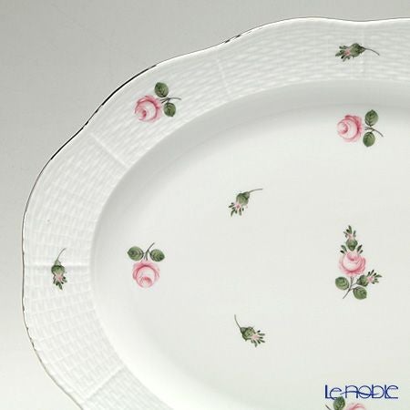 ヘレンド (HEREND) ウィーンのバラ プラチナ 00102-0-00 オーバルプラター 36cm