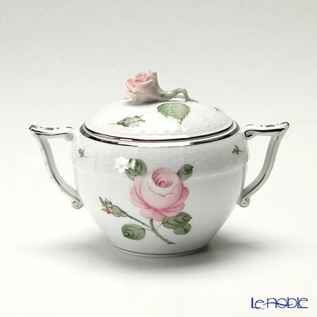 ヘレンド ウィーンのバラ プラチナ 00472-0-09 シュガーポット ローズ 200ml