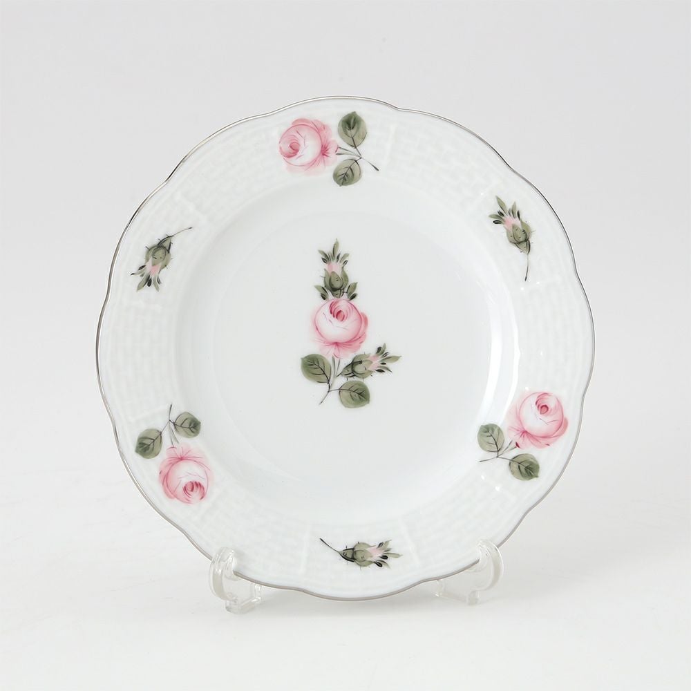 ヘレンド ウィーンのバラ プラチナ 00512-0-00 プレート 12.5cm