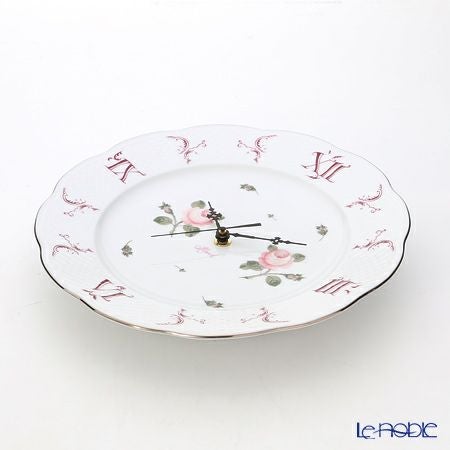 ヘレンド ウィーンのバラ プラチナ VGR-PT 00527-0-47 ウォールクロック 28.5cm