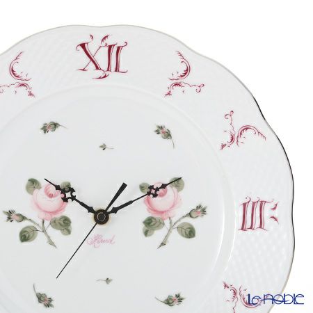 ヘレンド ウィーンのバラ プラチナ VGR-PT 00527-0-47 ウォールクロック 28.5cm