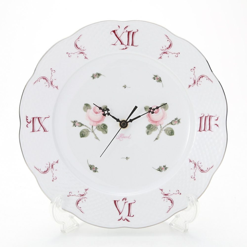 ヘレンド ウィーンのバラ プラチナ VGR-PT 00527-0-47 ウォールクロック 28.5cm
