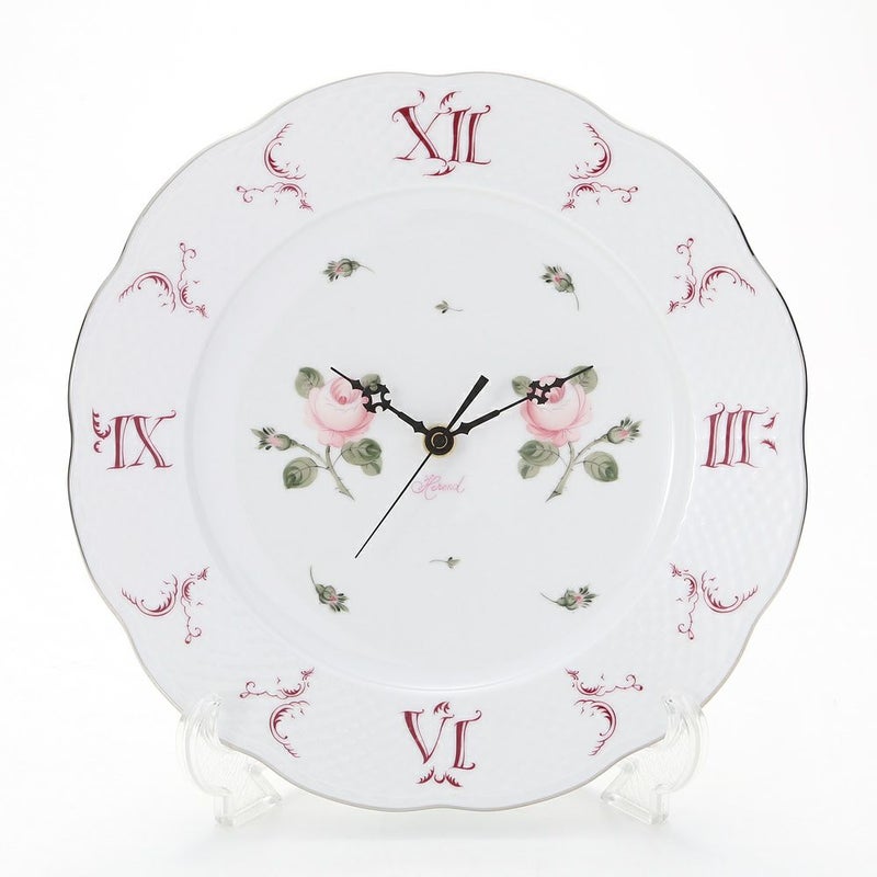 ヘレンド ウィーンのバラ プラチナ VGR-PT 00527-0-47 ウォールクロック 28.5cm
