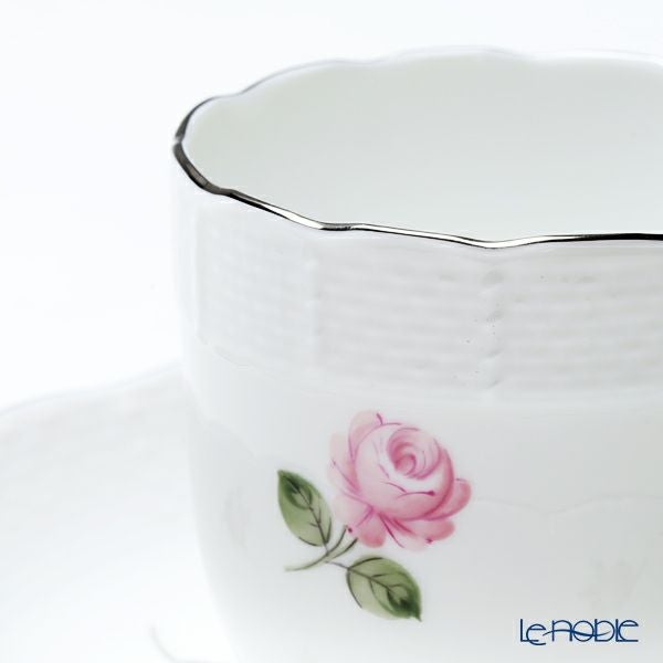ヘレンド ウィーンのバラ プラチナ 00707-0-00 モカカップ＆ソーサー 150ml