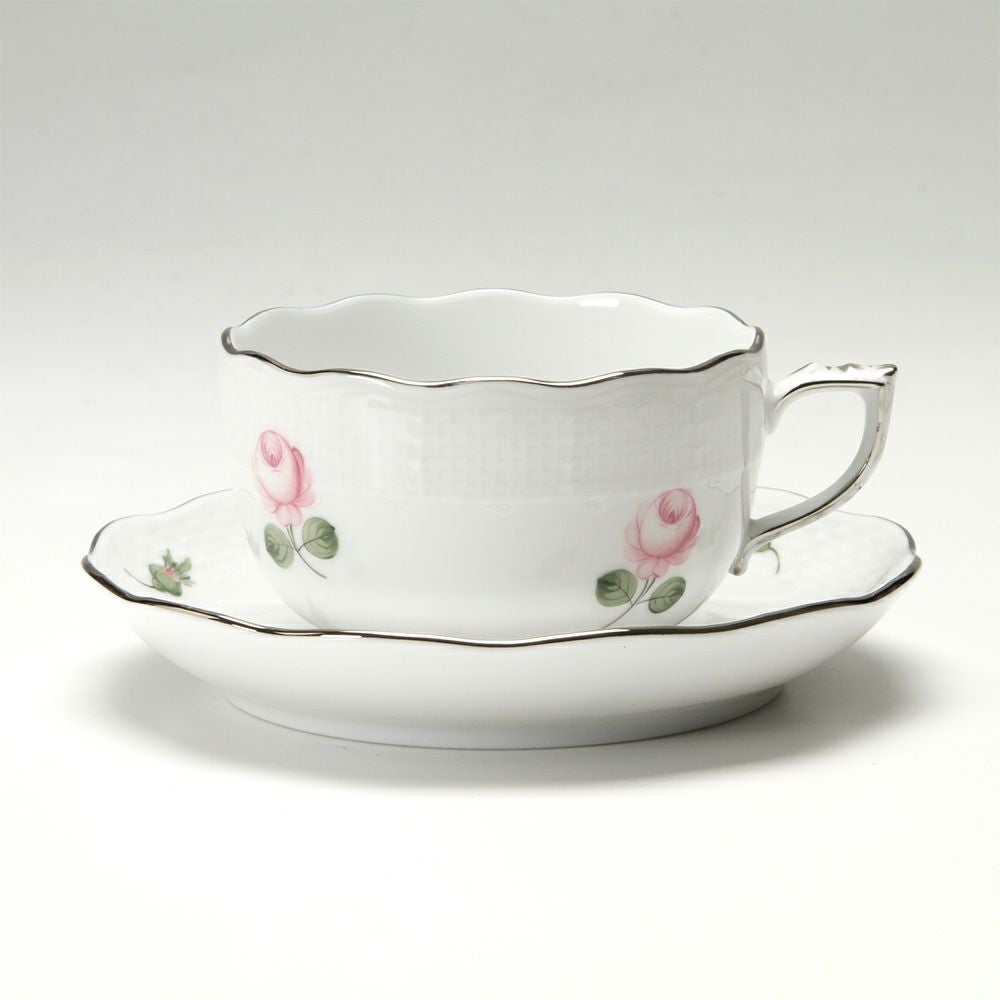 ヘレンド (HEREND) ウィーンのバラ プラチナ VR-PT 00724-0-00 ティーカップ＆ソーサー 200ml