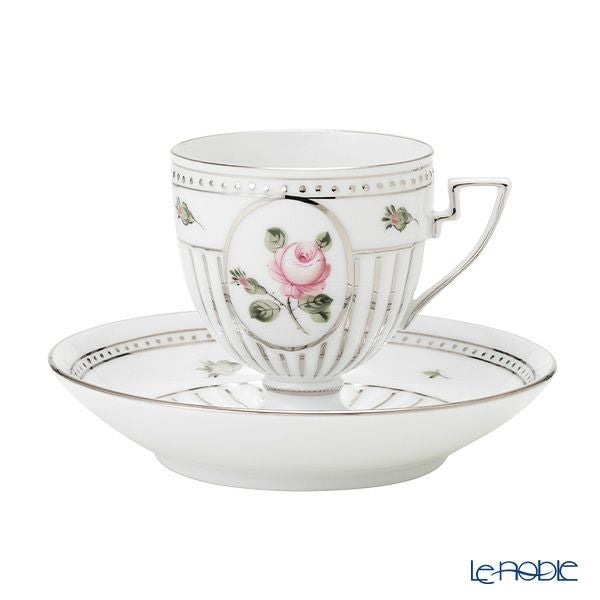 ヘレンド ウィーンのバラ プラチナ VGR-PT アンピールカップ＆ソーサー 04467-0-00