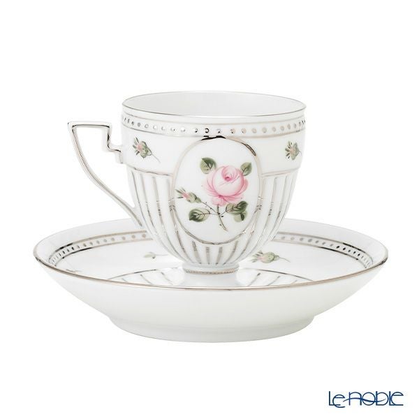 ヘレンド ウィーンのバラ プラチナ VGR-PT アンピールカップ＆ソーサー 04467-0-00