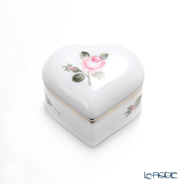 ヘレンド ウィーンのバラ プラチナ VR-PT 06112-0-00 ハートボックス 5cm