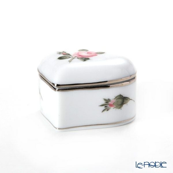 ヘレンド ウィーンのバラ プラチナ VR-PT 06112-0-00 ハートボックス 5cm