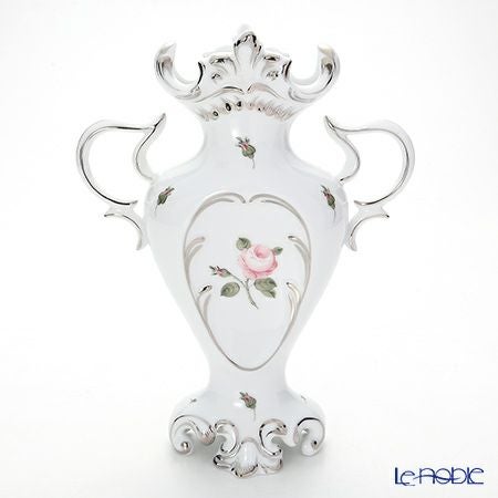 ヘレンド ウィーンのバラ プラチナ 06532-0-00 ベース（両手付） 26cm