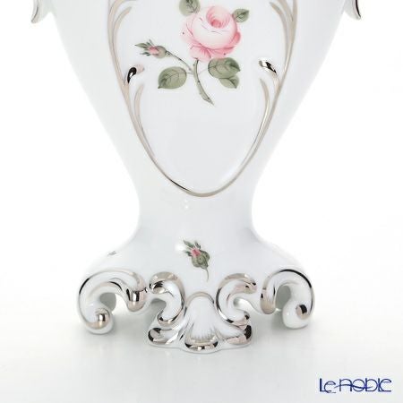 ヘレンド ウィーンのバラ プラチナ 06532-0-00 ベース（両手付） 26cm