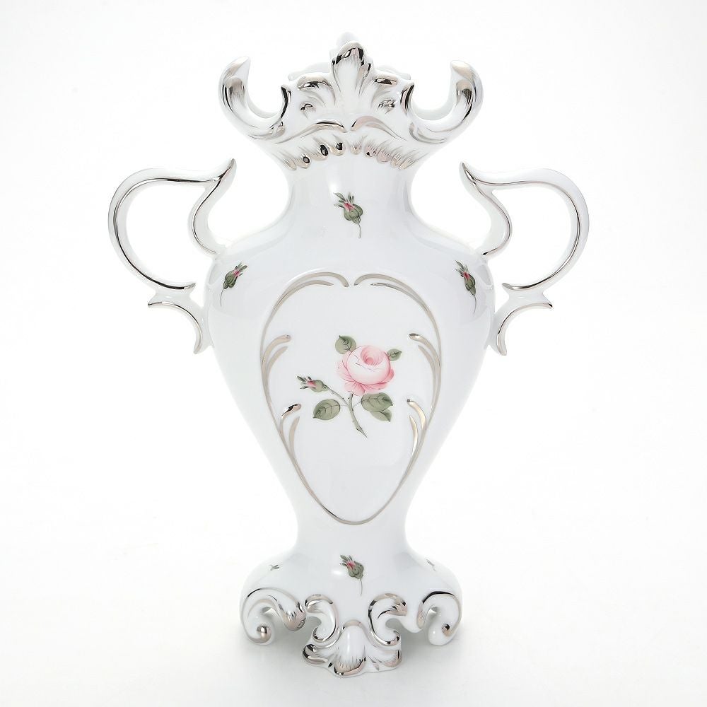 ヘレンド ウィーンのバラ プラチナ 06532-0-00 ベース（両手付） 26cm