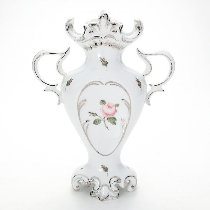 ヘレンド ウィーンのバラ プラチナ 06532-0-00 ベース（両手付） 26cm