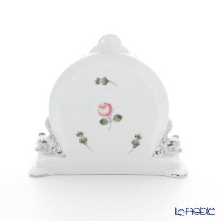 ヘレンド ウィーンのバラ プラチナ 08083-0-00 テーブルクロック 12.5cm