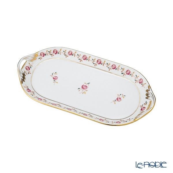 ヘレンド 薔薇の花飾り／ローズガーランド RGS 00437-0-00 サービストレイ 23cm