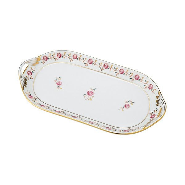 ヘレンド 薔薇の花飾り／ローズガーランド RGS 00437-0-00 サービストレイ 23cm