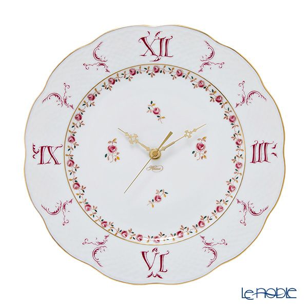 ヘレンド (HEREND) 薔薇の花飾り RGS 00527-0-47 ウォールクロック 28.5cm